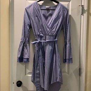 A New Day blue/ white stripe wrap dress